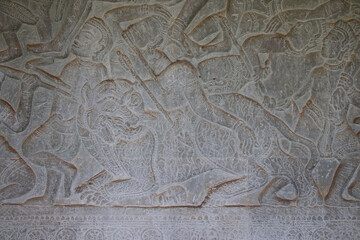 Fototapeta premium ruined khmer hindu and buddhist temple (angkor vat) in angkor in siem reap in cambodia 
