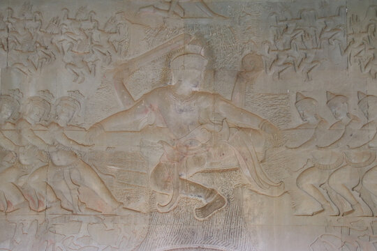 ruined khmer hindu and buddhist temple (angkor vat) in angkor in siem reap in cambodia 