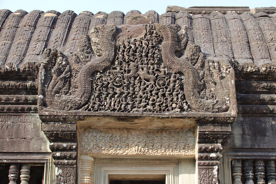 ruined khmer hindu and buddhist temple (angkor vat) in angkor in siem reap in cambodia 
