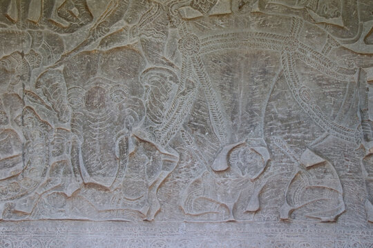 ruined khmer hindu and buddhist temple (angkor vat) in angkor in siem reap in cambodia 