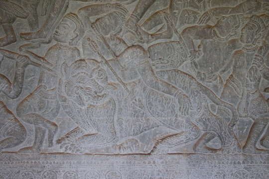 ruined khmer hindu and buddhist temple (angkor vat) in angkor in siem reap in cambodia 