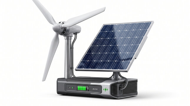 solar panel with wind turbine