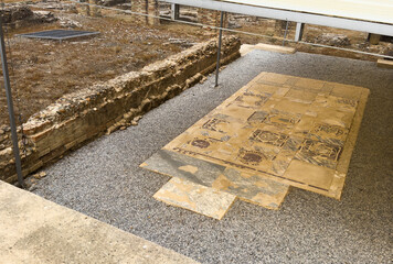 Obraz premium Italica, an ancient Roman city in Hispania; its site is close to the town of Santiponce in the province of Seville, Spain.