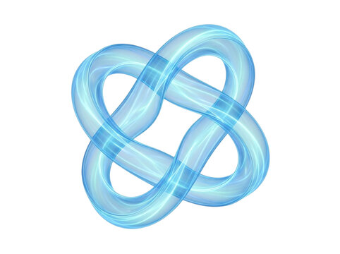 3d twisted pretzel knot shape illustration