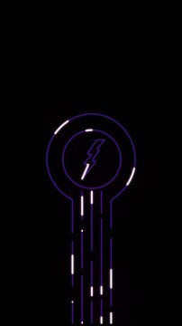 Smartphone Charging Neon Energy Flow with Lightning Bolt Icon Motion Graphics