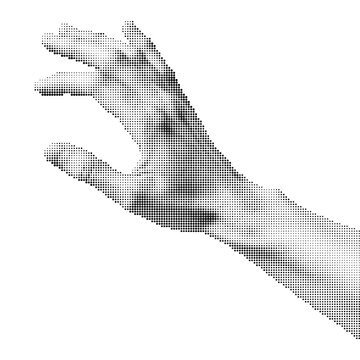 Halftone hand vector dotted