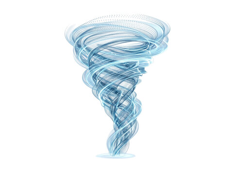 Swirling blue water tornado or vortex in motion