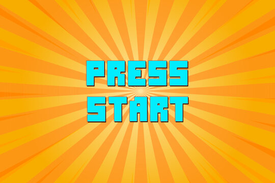 "PRESS START" 8-bit pixel art retro game graphic asset. vector illustration