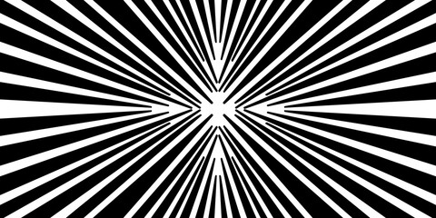 Fototapeta premium Abstract black and white radial starburst lines background with speed motion effect