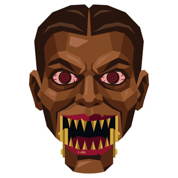 Evil Wooden Marionette Puppet Flat Vector Icon