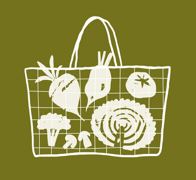 Vegetables in a Mesh Shopping Bag