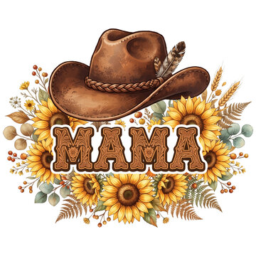 Rodeo Mom and Western Mama Vintage Badge Design Collection