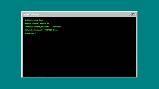 Retro MS DOS Computer Command Line Interface Terminal