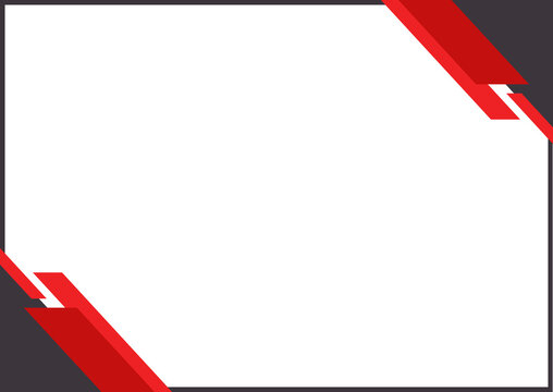Red and dark gray abstract geometric corporate border frame background vector design