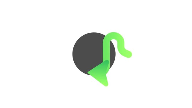 Animated reverse arrow icon with smooth looping motion 4K Stock footage