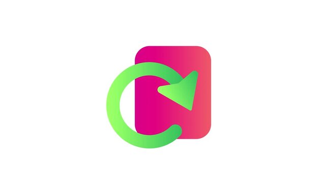 Animated curved arrow around a rounded square 4K Stock footage
