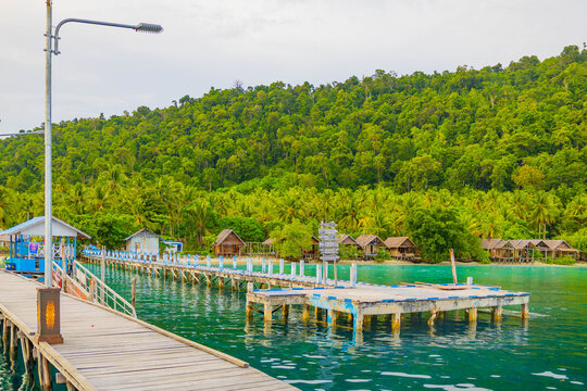 View from a wooden pier to the village