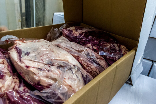 Beef meat production, slaughter of cows. Slaughterhouse cows in Buenos Aires Argentina
