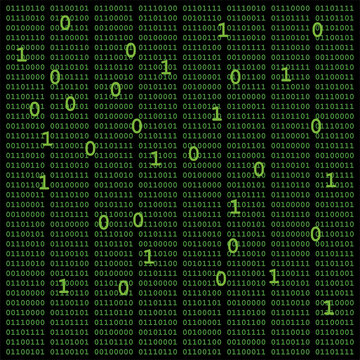 Cyber Attack green binary code