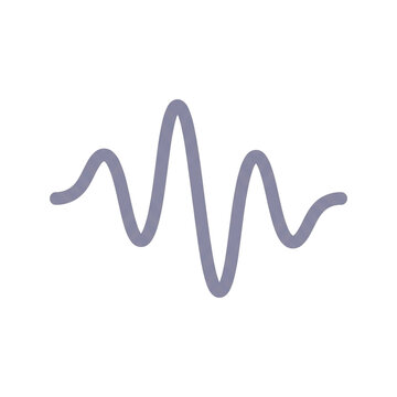 Audio waveform icon vector graphic element representing sound frequency, music beat, and digital signal on transparent background
