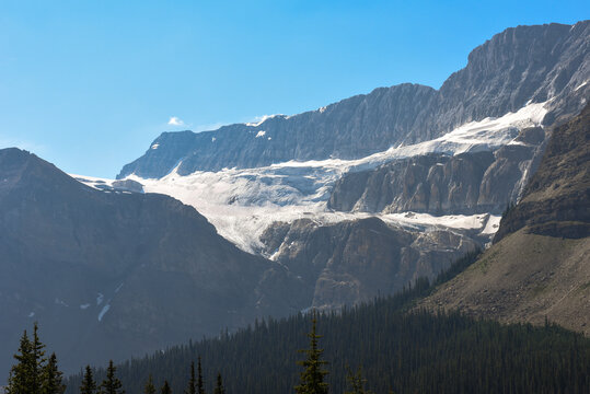 View at Crowfoot glacier on Banff national park, Canada