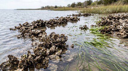 Obraz premium Oyster Reef on a Sheltered Shore