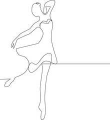 Minimalist One Line Ballet Dancer Illustration © Md Hasan