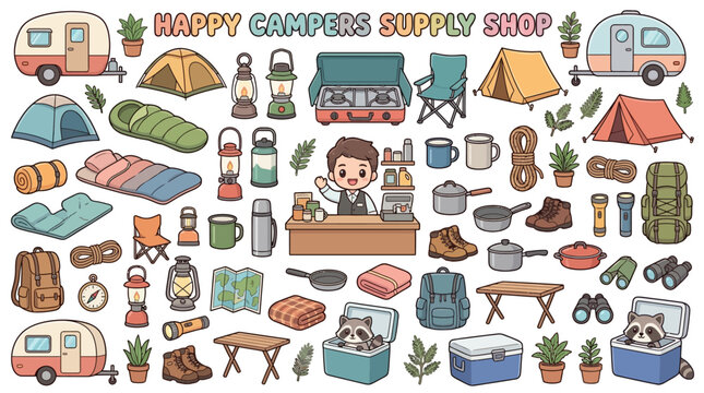 Campers Essentials Shopping Scene.