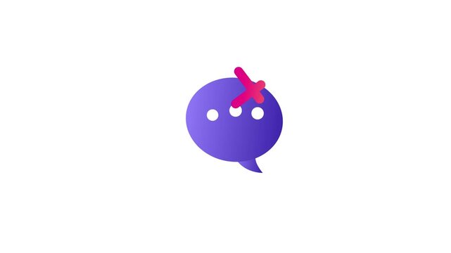 Cancel Chat Message Icon 4K Stock footage