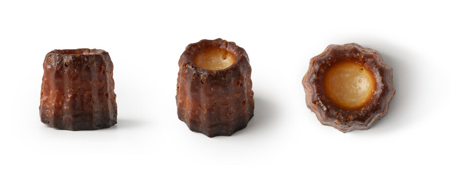 Canel&eacute; Pastry Isolated on White Background, Three Angles