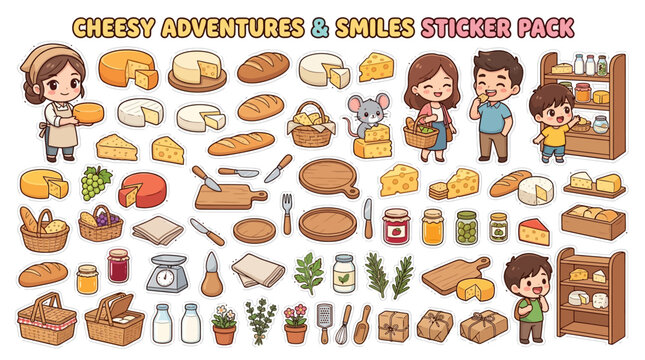 Cheesy Food Packaging Characters.