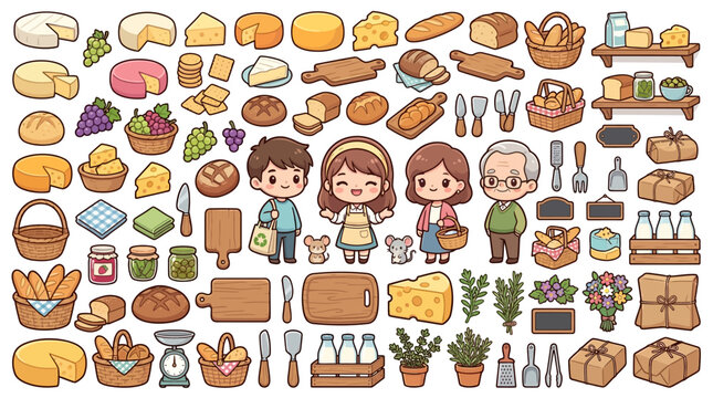 Family Shopping for Groceries Together.