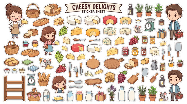 Cheesy Delights Food Infographic Illustration.