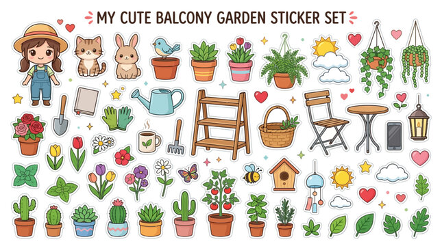 Balcony Garden Sticker Collection.
