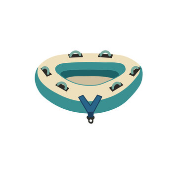 Inflatable Rubber Boat Vector Illustration Isolated