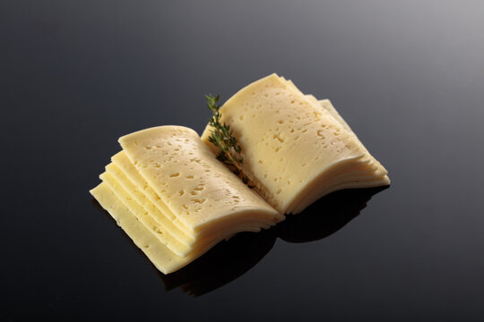 Cheese slices folded like an open book.