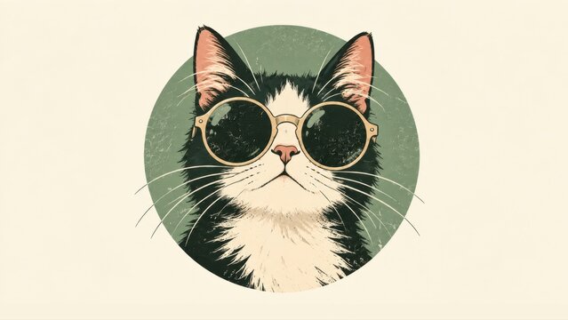 Cool cat wearing sunglasses