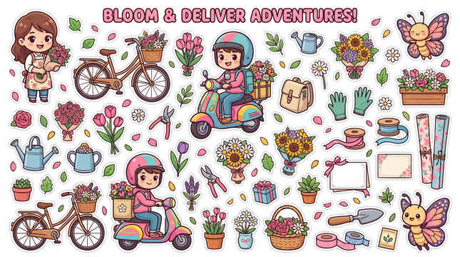 Deliveries and Adventure Kids Illustration.