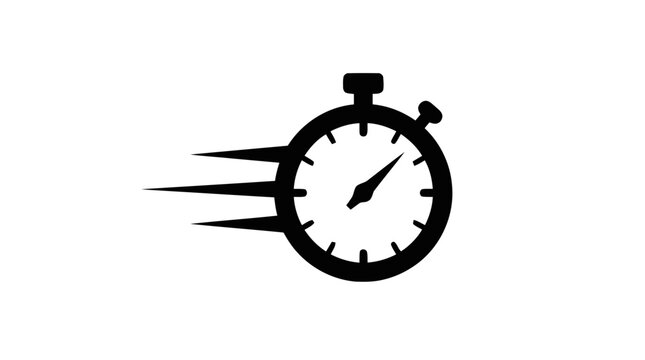 Vector illustration of fast stopwatch icon, quick time measurement, speed concept