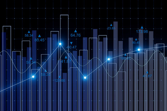 Visual representation of data trends in a digital chart showing several statistics and values over time