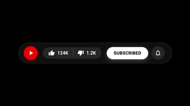 Subscribe button, YouTube subscribe button, "subscribe now," and like and dislike buttons, featuring a simple yet cool design set against a green background.