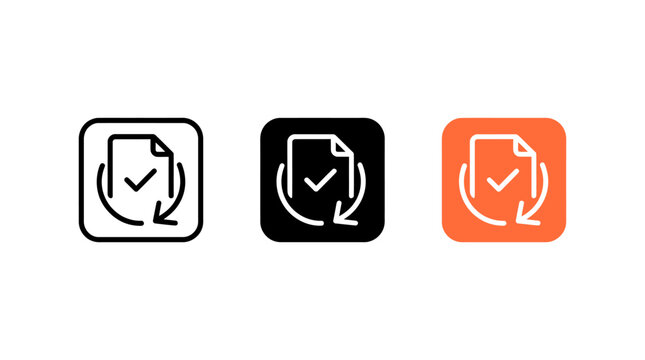 Order history icon set vector design with document and check mark symbols