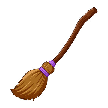 Vector illustration of Witch Broom on transparent background