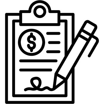 Line Financial Agreement icon illustration