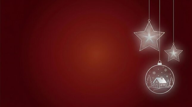 A festive and elegant christmas scene with illuminated lanterns and a rich red background
