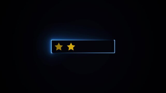 Glow glowing give five star symbol to increase rating of product and service concept, Customer service experience, testimonial and motion graphic animation.