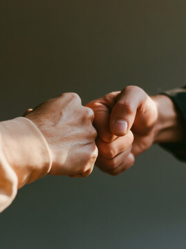 Two hand fist bump human hand friendship teamwork support connection cooperation agreement trust unity close up handshake of two hand fist bump showing friendship teamwork support connection