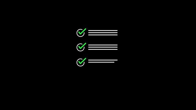 Executive selecting items on interactive digital assessment form showing high quality standards and organization.motion animate 4k video.