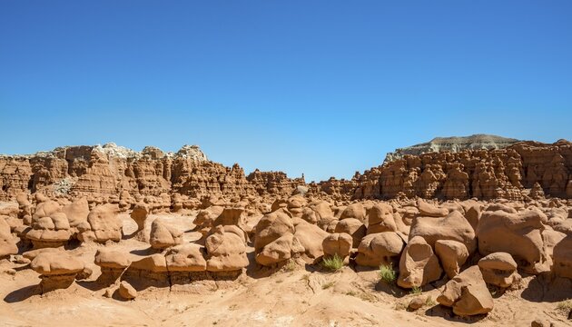 Eroded Hoodoos, Entrada Sandstone Rock Formation, Goblin Valley State Park, San Rafael Reef, Utah, Southwest, USA