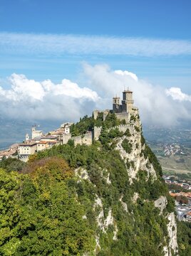 Torre Guaita or Rocca Guaita, old watchtower, Monte Titano, San Marino city, San Marino